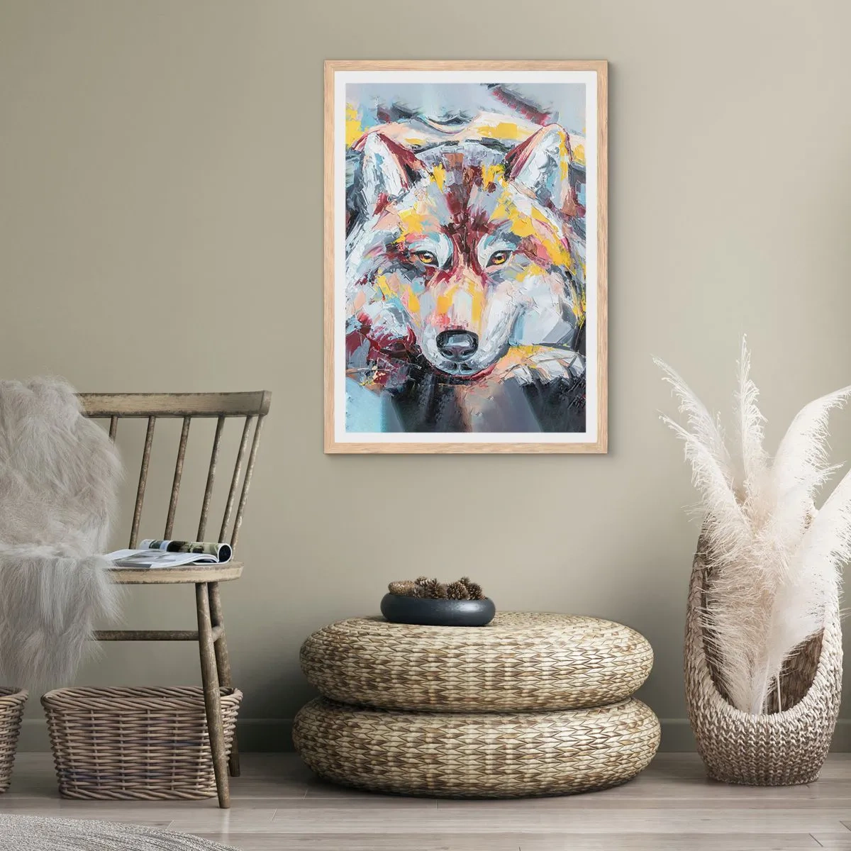 Plakat w ramie jasny dąb - Spokój wśród bliskich - 30x40 cm