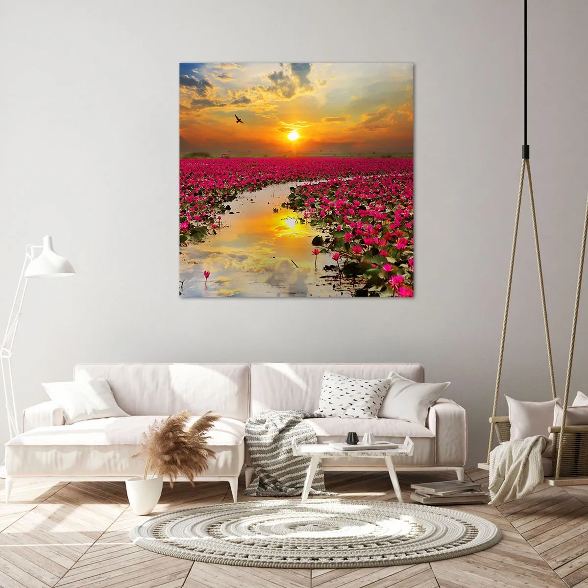 Obraz na płótnie - Tajemne życie jeziora - 70x70 cm