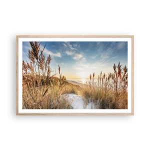 Plakat w ramie jasny dąb - Północna plaża - 91x61 cm