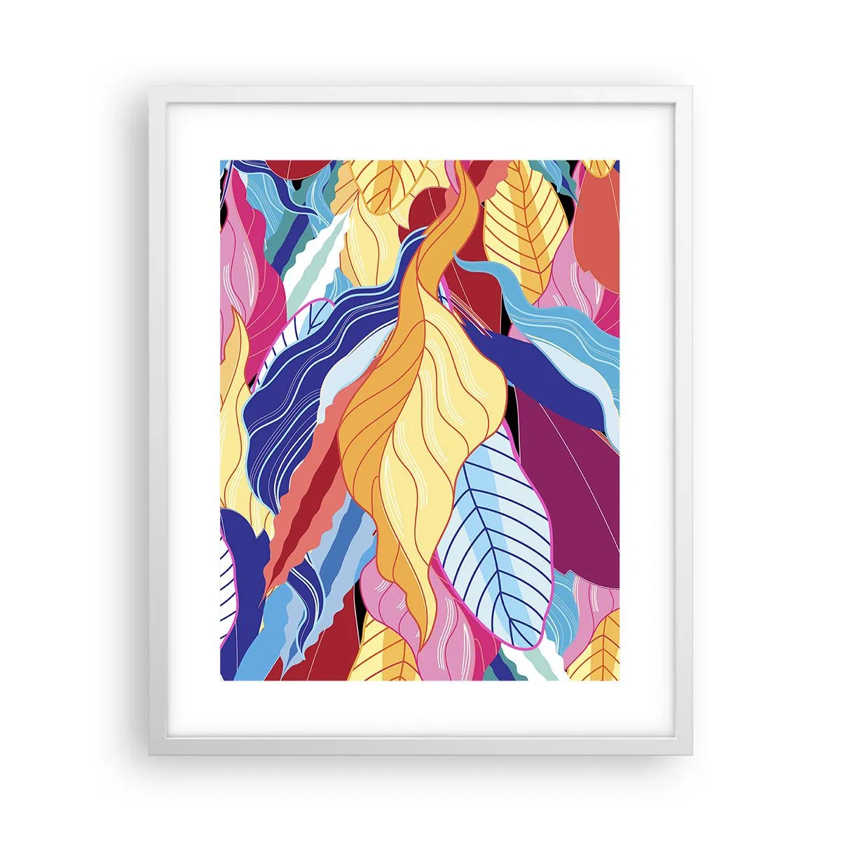 Plakat w białej ramie - Kolorowy bałagan - 40x50 cm