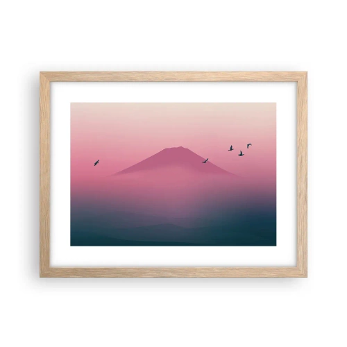 Plakat w ramie jasny dąb - Wędrowcy ponad chmurami - 40x30 cm