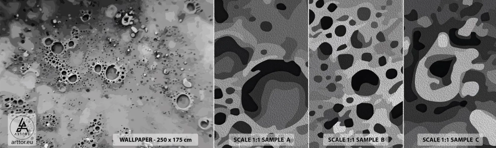 Fototapeta Próbka Premium Sand - Jak księżycowy pejzaż - Kompozycja, Sztuka, Grafika - 100x30 cm