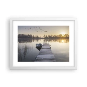 Plakat w białej ramie - Wrócę za jakiś czas - 40x30 cm