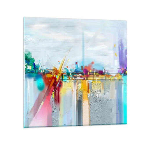 Obraz na szkle - Most radości nad rzeką życia - 30x30 cm