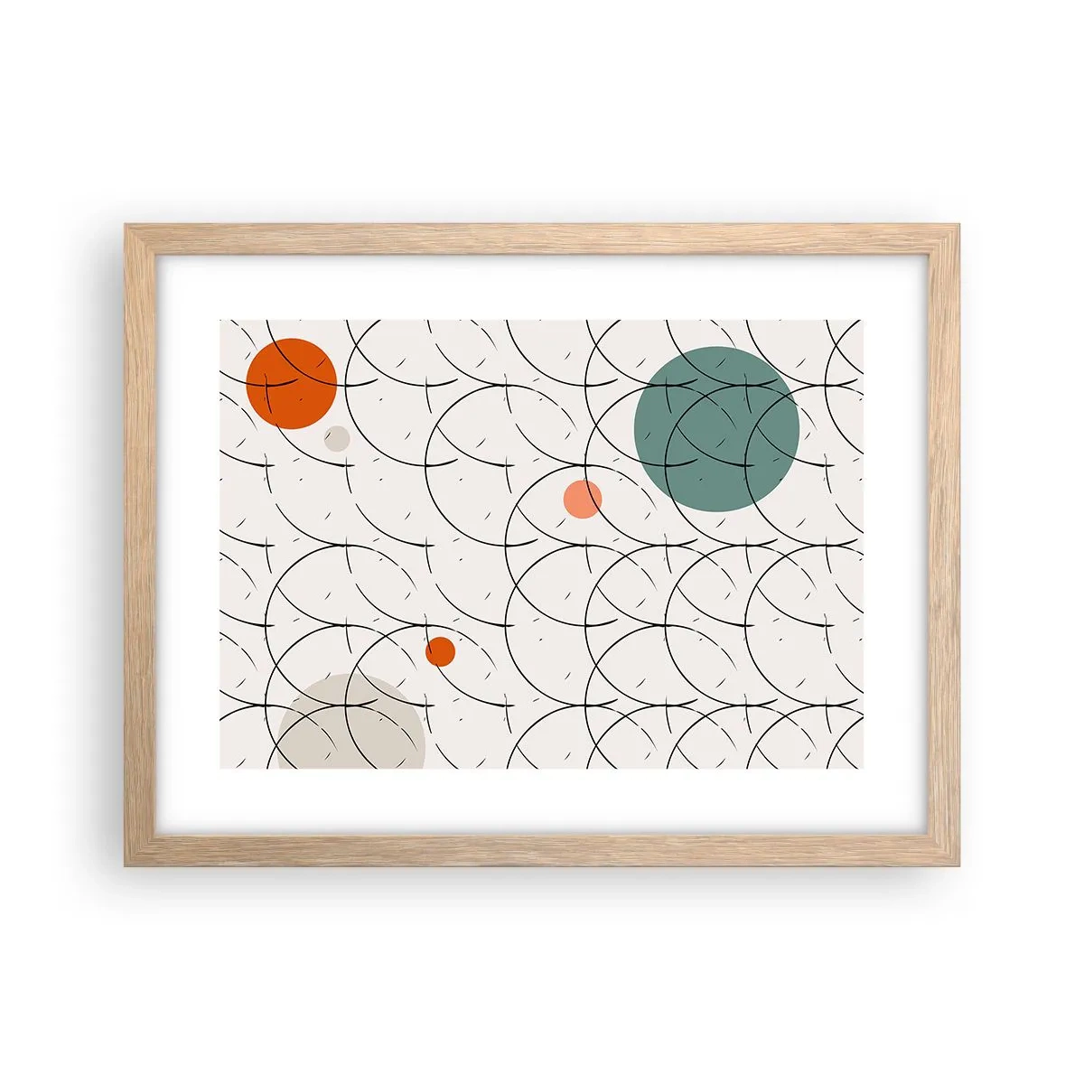 Plakat w ramie jasny dąb - W pop-artowym duchu - 40x30 cm