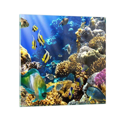 Obraz na szkle - Duży ruch na wakacyjnym szlaku - 50x50 cm