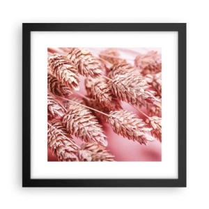 Plakat w czarnej ramie - Kwietna kaskada w różu - 30x30 cm