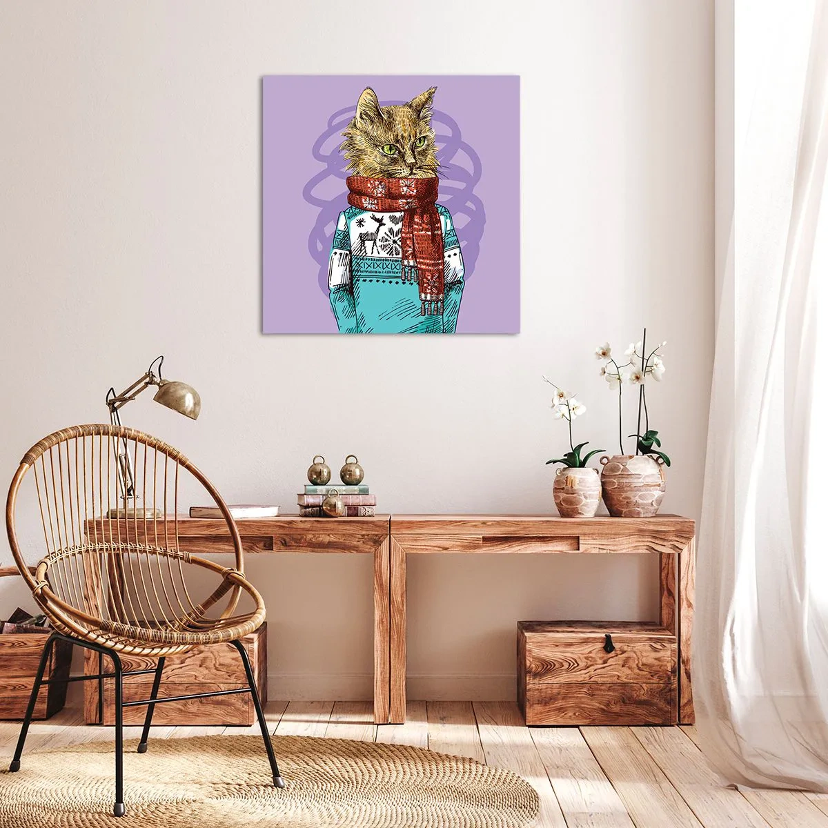 Obraz na płótnie - Kot nie tylko w butach - 60x60 cm