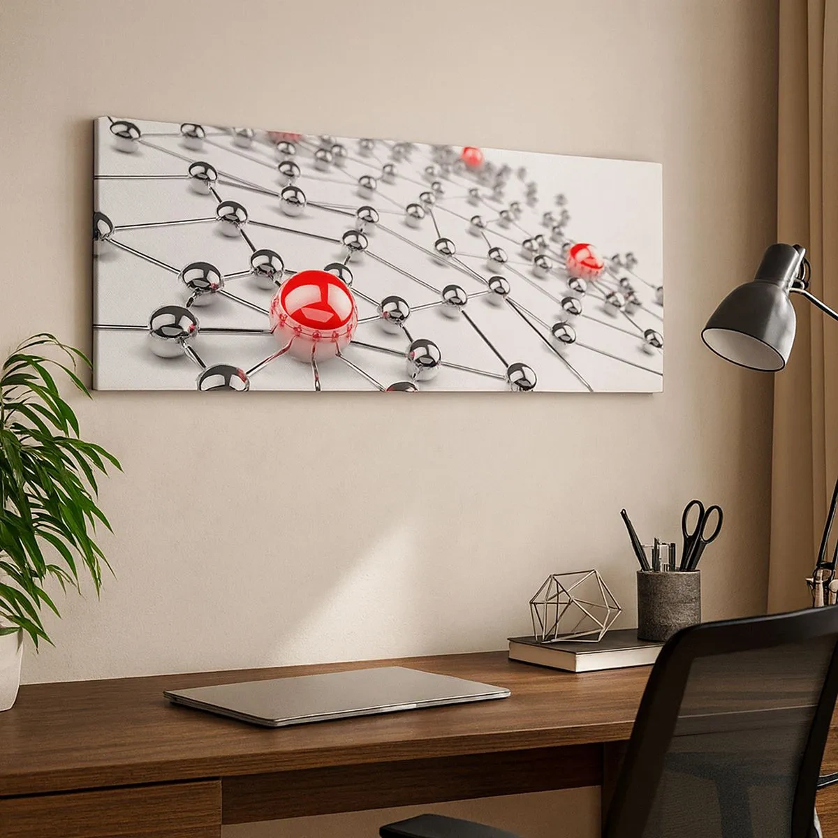 Obraz na płótnie - Srebrzysta sieć - 100x40 cm