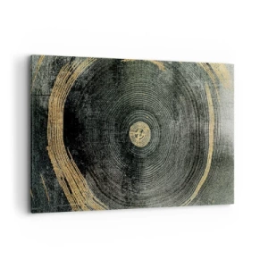 Obraz na płótnie - Koncentryczne kręgi z akcentami złota - 120x80cm - Zmiana i trwanie - Nowoczesna dekoracja ścienna do salonu, kuchni i sypialni ARTTOR