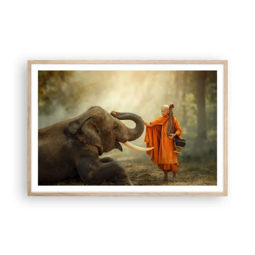 Plakat w ramie jasny dąb - Spotkanie w podróży - 91x61 cm