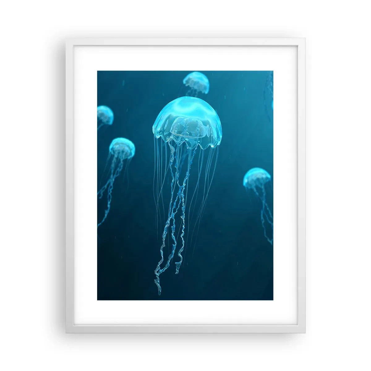 Plakat w białej ramie - Oceaniczny taniec - 40x50 cm