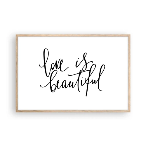 Plakat w ramie jasny dąb - Czytaj i powtarzaj - 91x61 cm