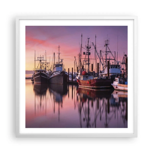 Plakat w białej ramie - Przed kolejnym dniem - 60x60 cm