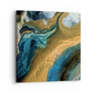Obraz na płótnie - Niebieski – zółty – wzajemne wpływy - 30x30 cm