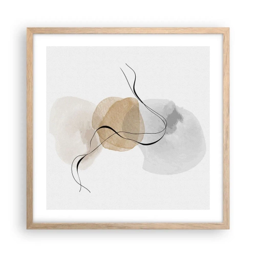 Plakat w ramie jasny dąb - Powietrzne paciorki - 50x50 cm
