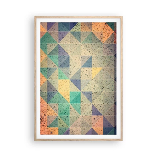 Plakat w ramie jasny dąb - Republika trójkątów - 70x100 cm