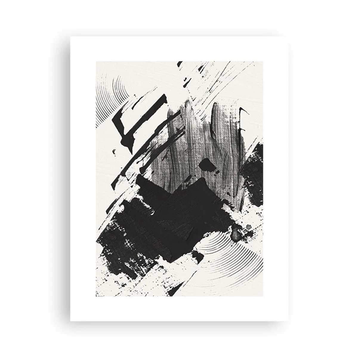 Plakat - Abstrakcja – ekspresja czerni - 30x40 cm