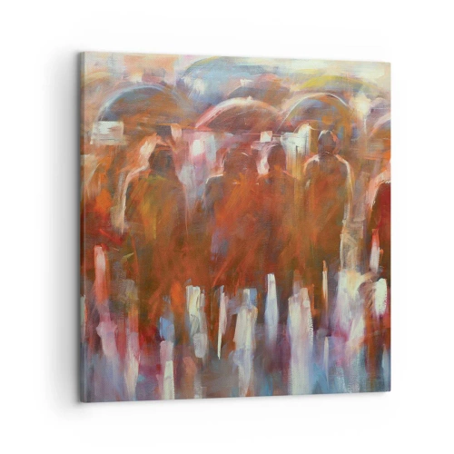 Obraz na płótnie - Równi w deszczu i mgle - 50x50 cm