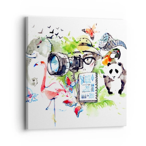 Obraz na płótnie - W obiektywie podróżnika - 30x30 cm