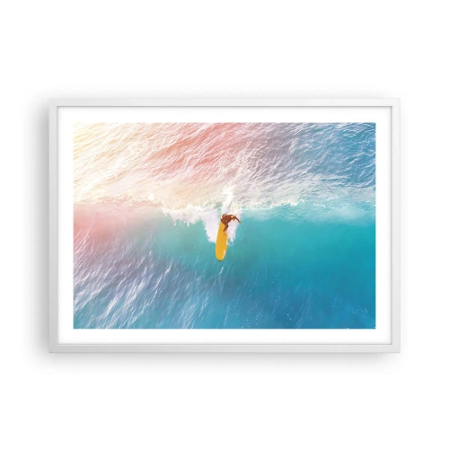 Plakat w białej ramie - Oceaniczny jeździec - 70x50 cm