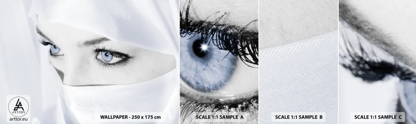 Fototapeta Próbka Samoprzylepna Deluxe Sticker - Wprost z tysiąca i jednej nocy - Kobieta, Oczy, Kultura - 100x30 cm