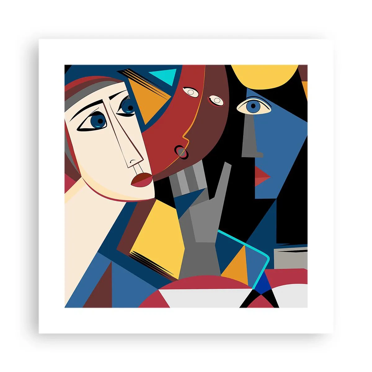 Plakat - Rozmowa kubistów - 40x40 cm