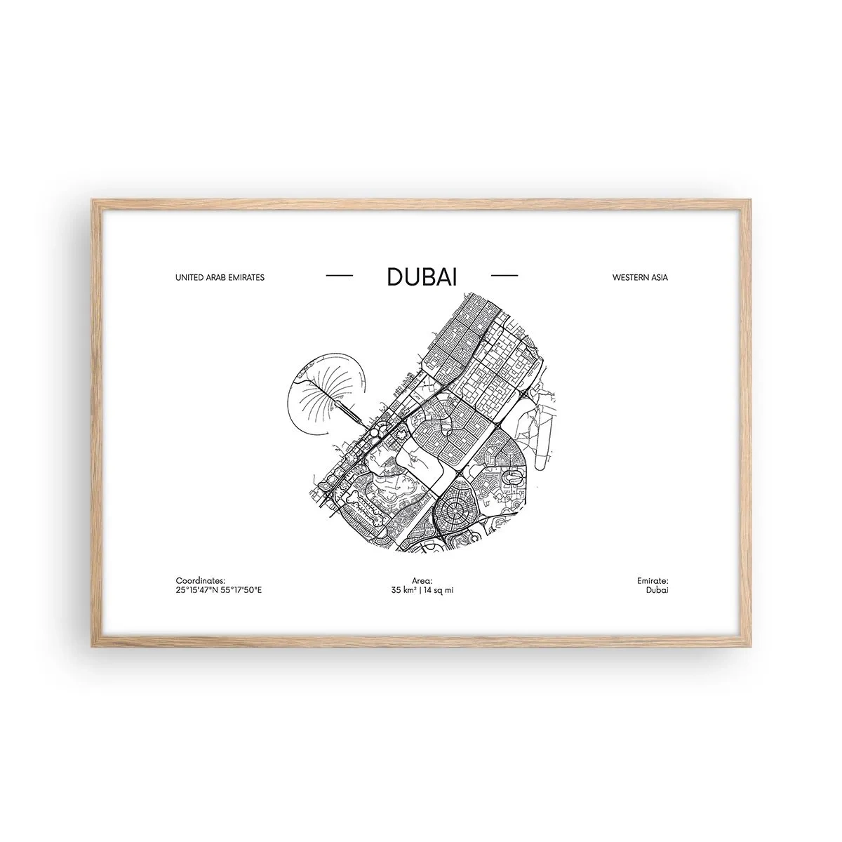Plakat w ramie jasny dąb - Anatomia Dubaju - 91x61 cm
