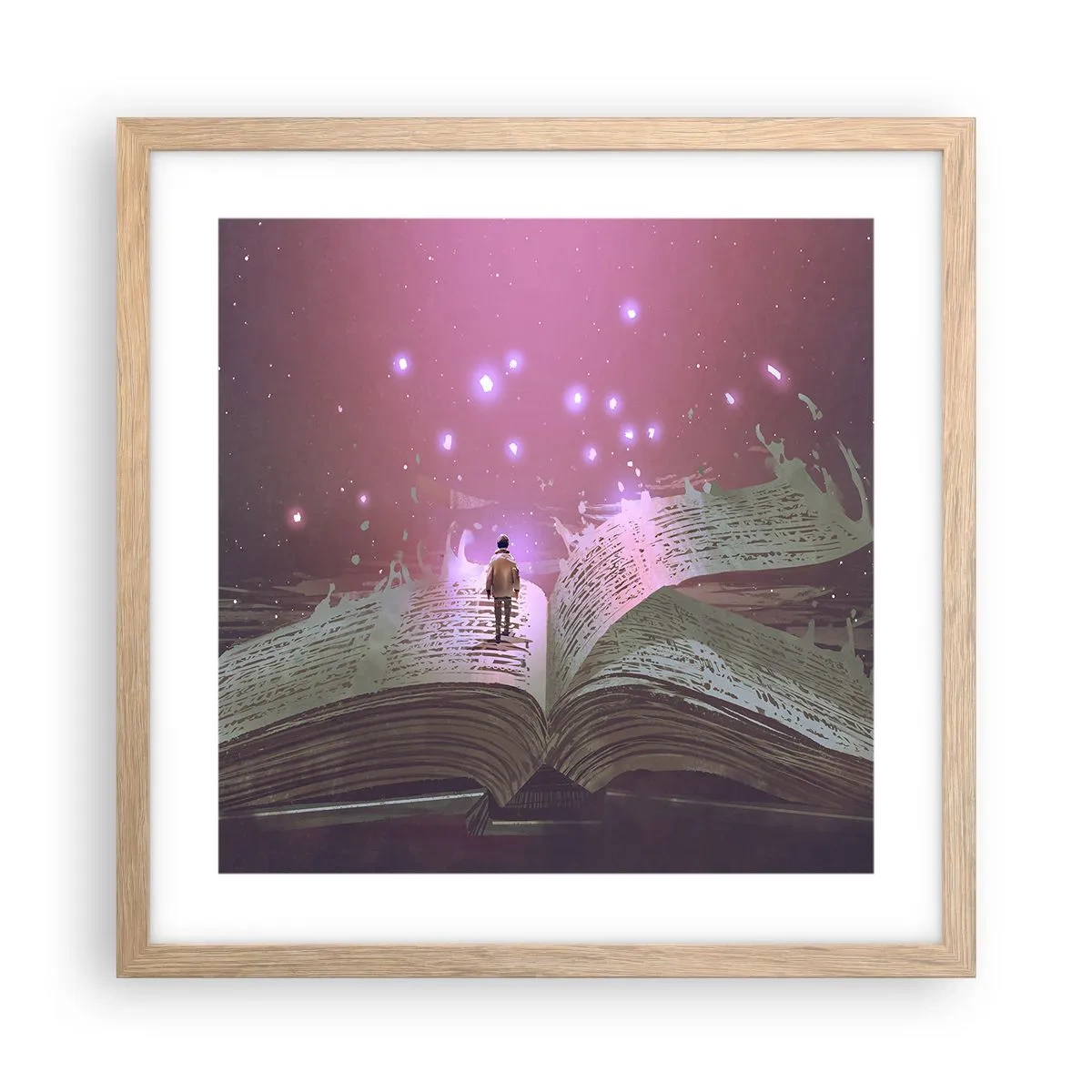 Plakat w ramie jasny dąb - Zaproszenie do innego świata - przeczytaj! - 40x40 cm