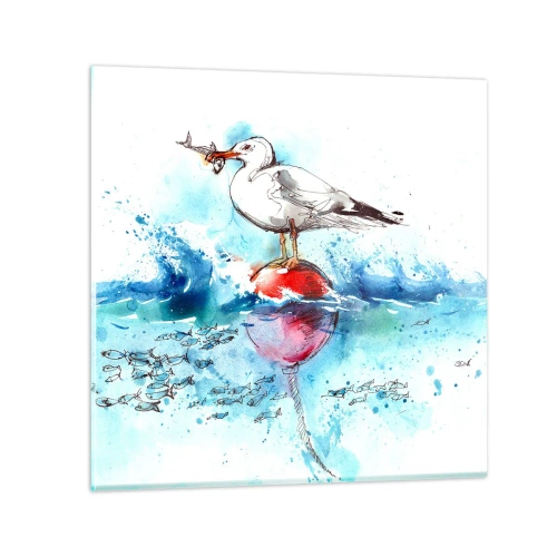 Obraz na szkle - Udany połów - 60x60 cm