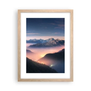 Plakat w ramie jasny dąb - Światło w dolinach - 30x40 cm