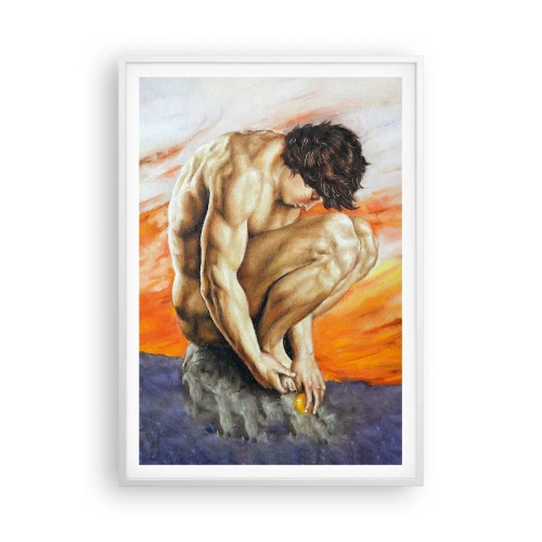 Plakat w białej ramie - Zatopiony w sobie - 70x100 cm