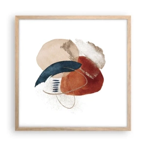 Plakat w ramie jasny dąb - Owalna kompozycja - 50x50 cm