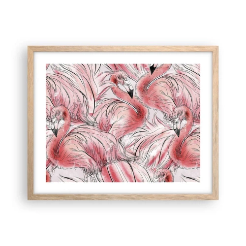 Plakat w ramie jasny dąb - Ptasi corps de ballet - 50x40 cm