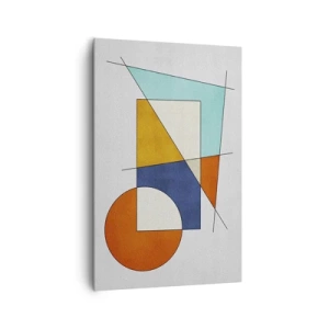Obraz na płótnie - Modernistyczna kompozycja geometrycznych kształtów i kolorów - 80x120cm - Abstrakcja: modernistyczna zabawa - Nowoczesna dekoracja ścienna do salonu i sypialni ARTTOR