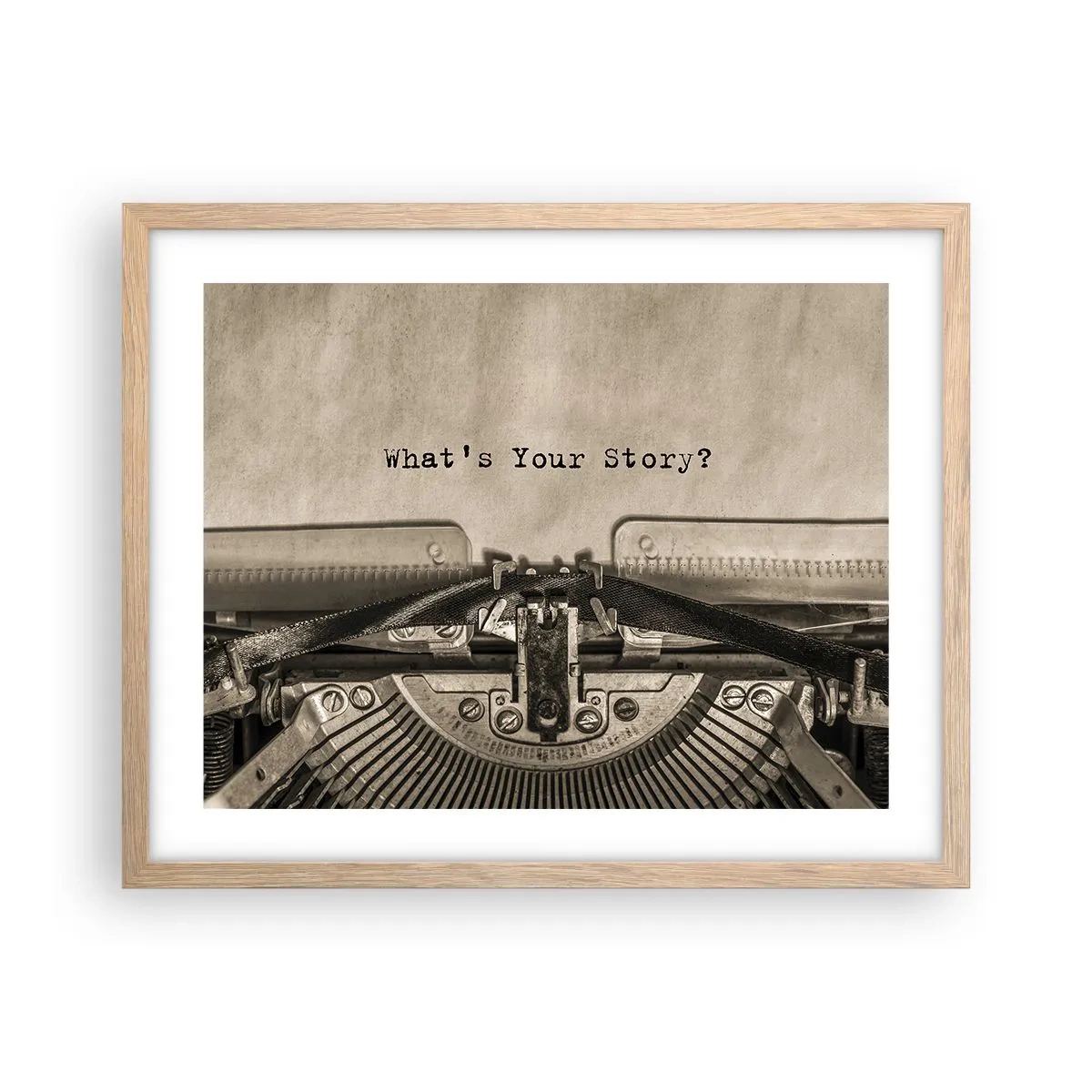 Plakat w ramie jasny dąb - Opowiedz mi - 50x40 cm