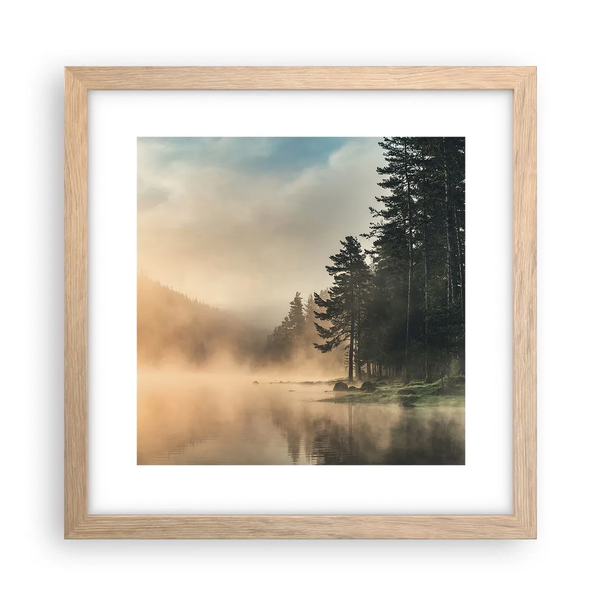 Plakat w ramie jasny dąb - Narodziny dnia - 30x30 cm