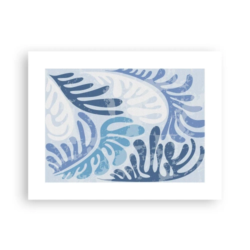Plakat - Błękitne paprocie - 40x30 cm