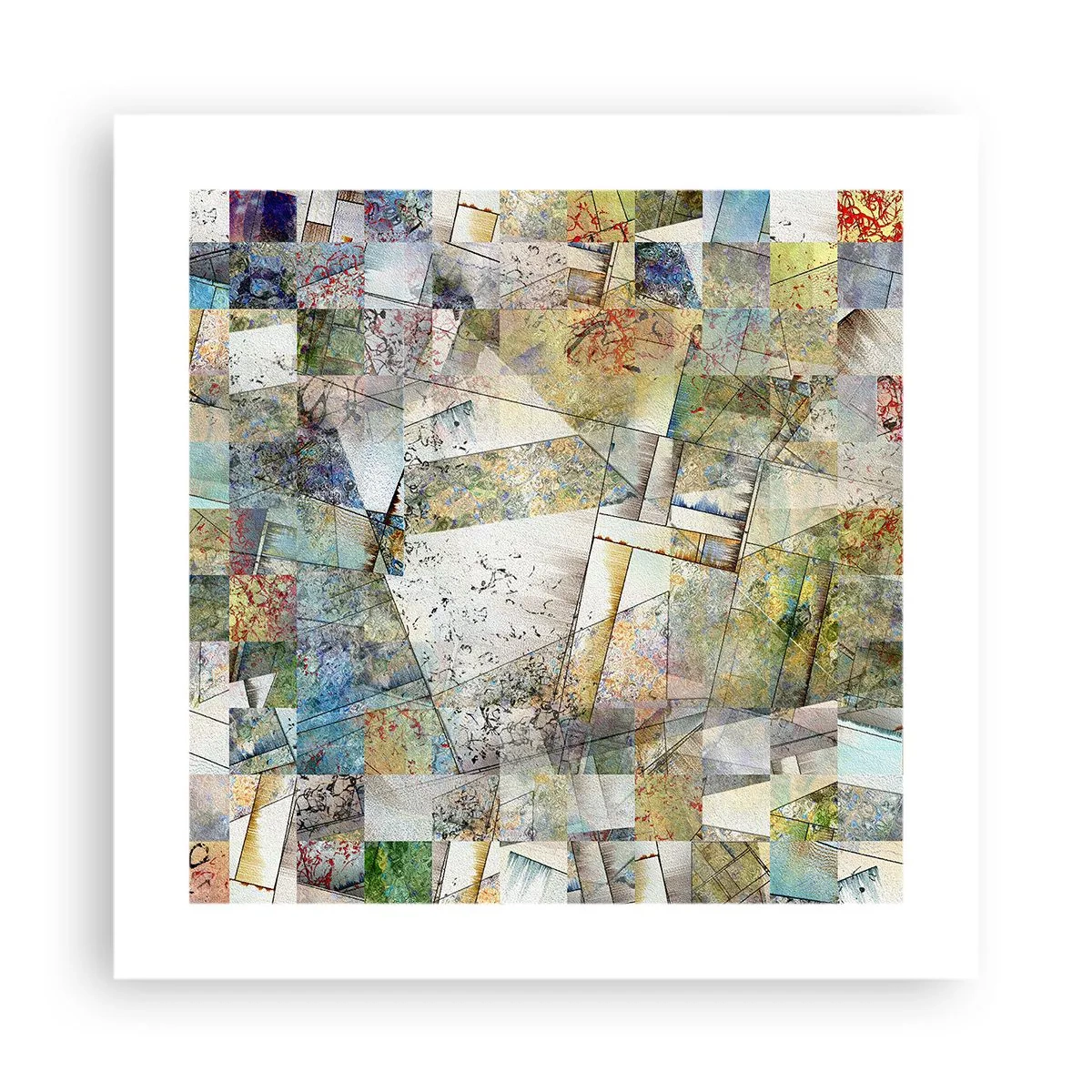 Plakat - Geometryczne przetasowanie - 40x40 cm
