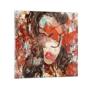 Obraz na szkle - Naprawdę, jaka jesteś, nie wie nikt - 70x70 cm