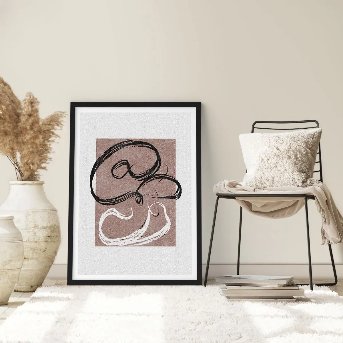 Plakat w czarnej ramie - Kompozycja – poszukiwanie pełni - 70x100 cm