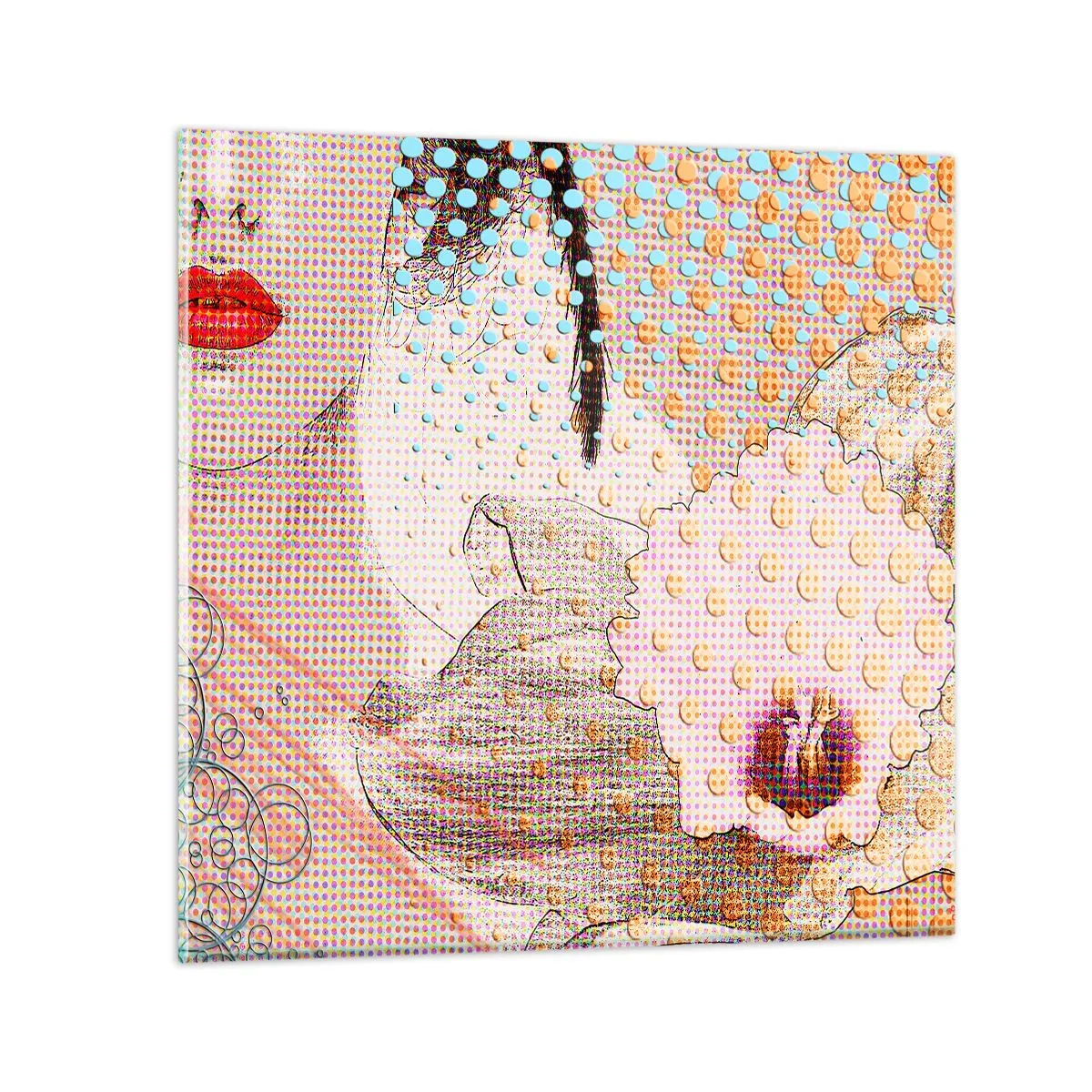 Obraz na szkle - Komiksowa heroina - 30x30 cm