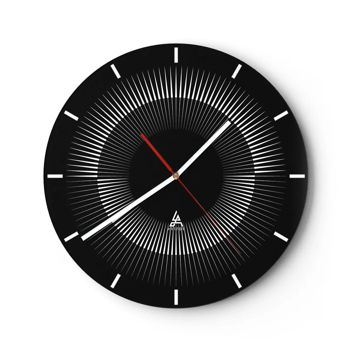 Zegar ścienny - Czarne Słońce - 40x40 cm