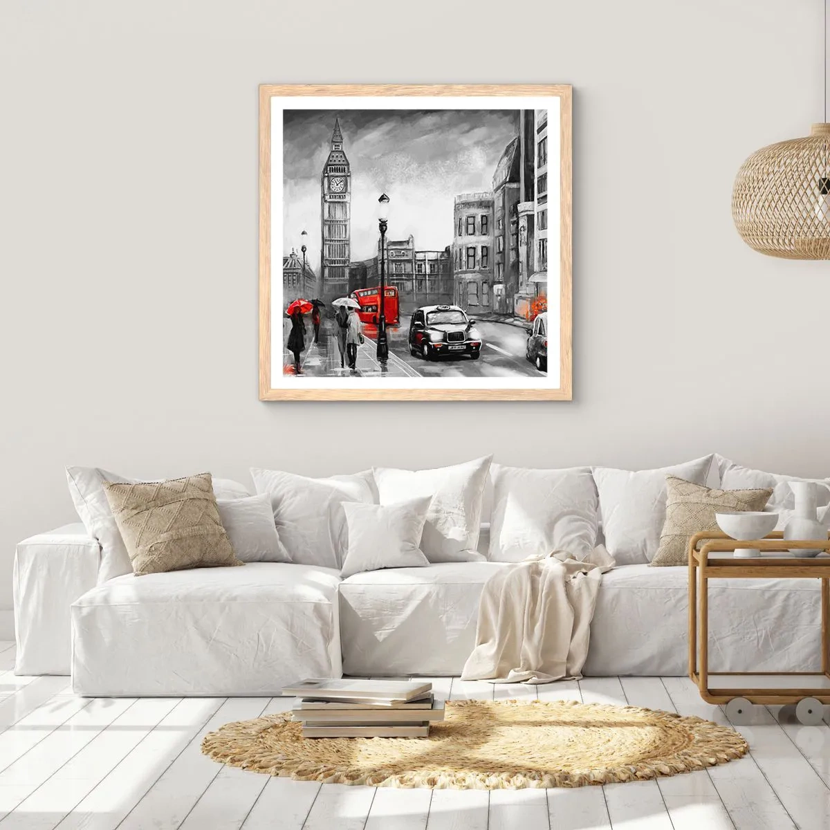 Plakat w ramie jasny dąb - Wcale nie szare miasto - 60x60 cm