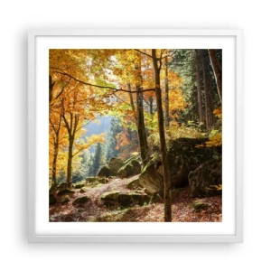 Plakat w białej ramie - Czas na odpoczynek - 50x50 cm