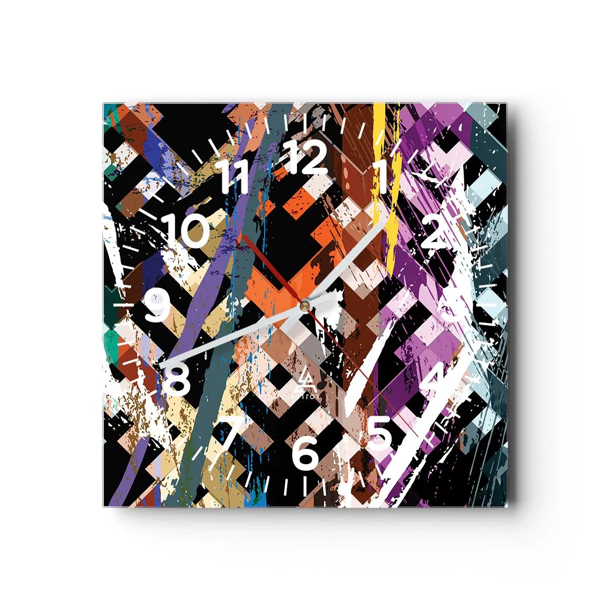 Zegar ścienny - Podniesione do kwadratu - 30x30 cm
