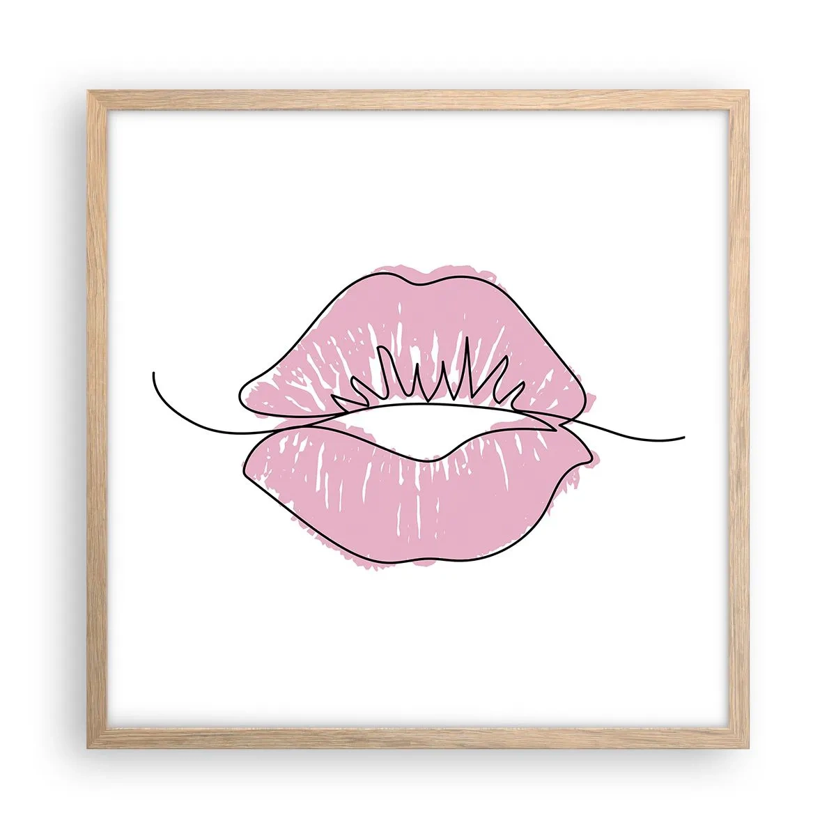 Plakat w ramie jasny dąb - Gotowy do pocałunku? - 50x50 cm