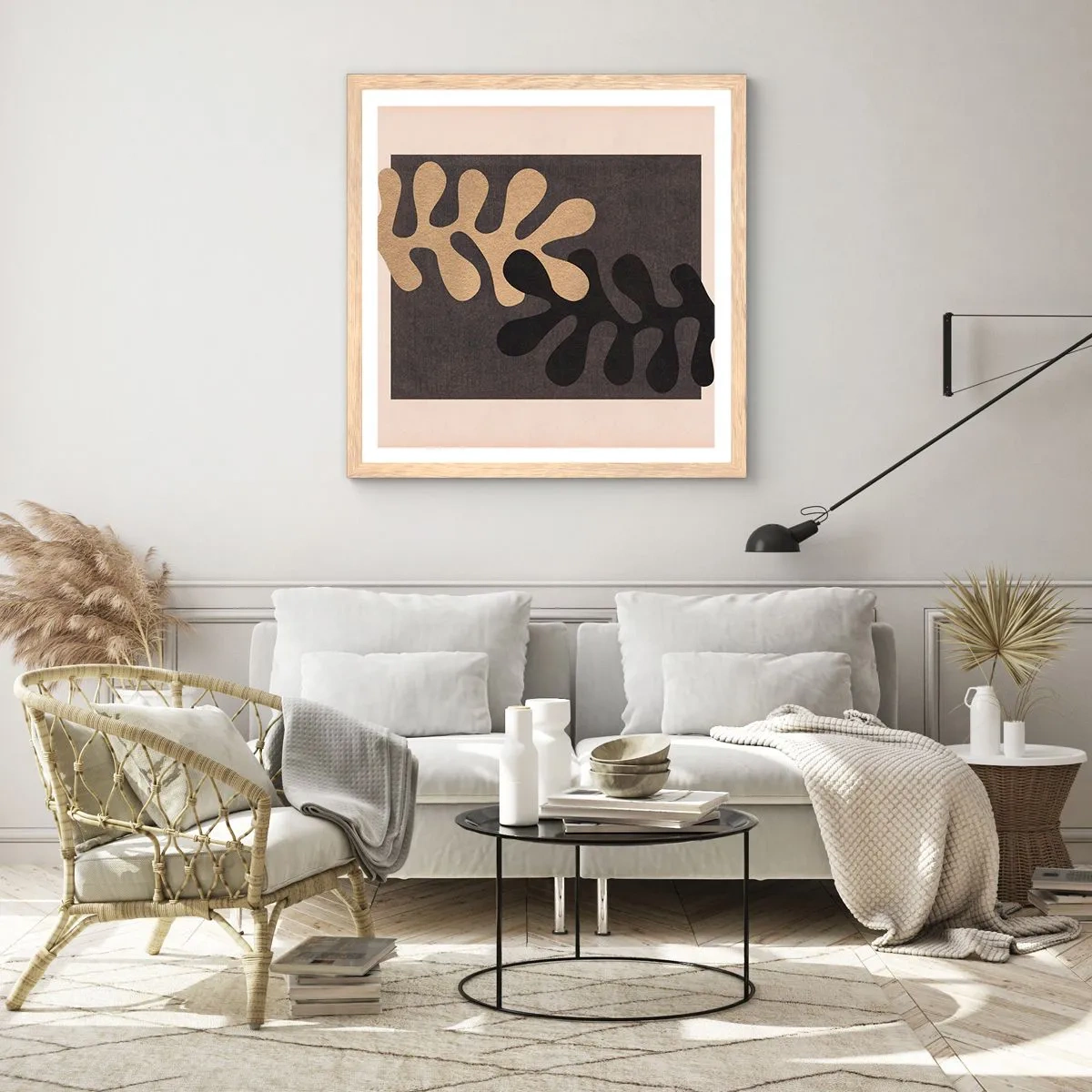 Plakat w ramie jasny dąb - Brak i dopełnienie - 50x50 cm