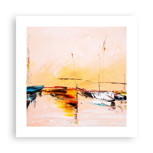 Plakat - Wieczór w przystani - 40x40 cm