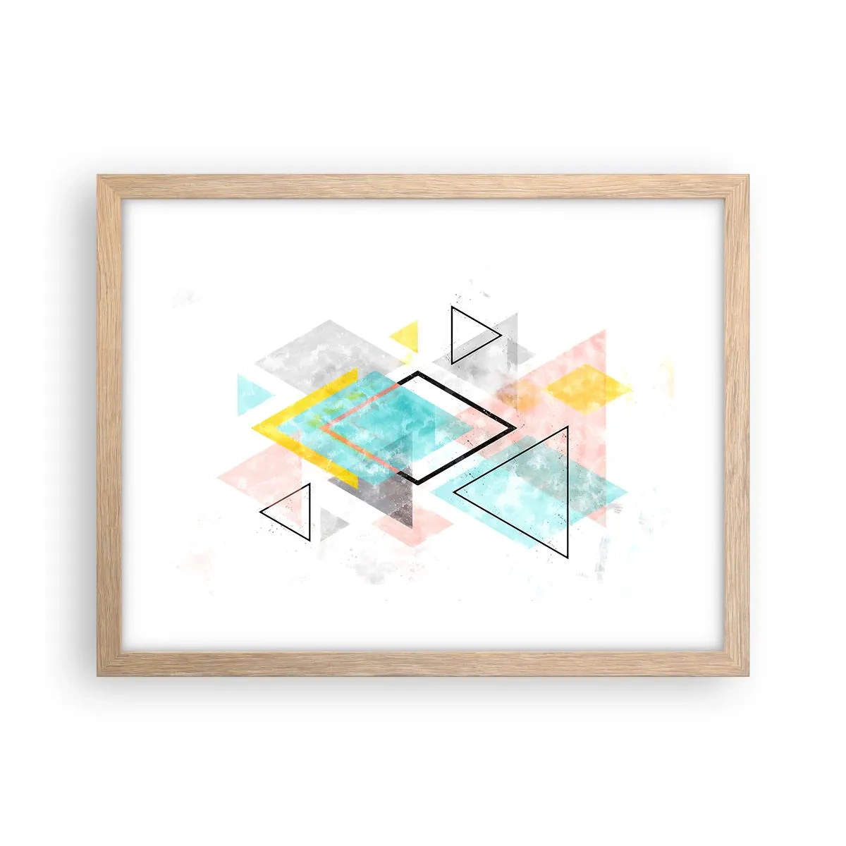 Plakat w ramie jasny dąb - Igraszka geometryczna - 40x30 cm
